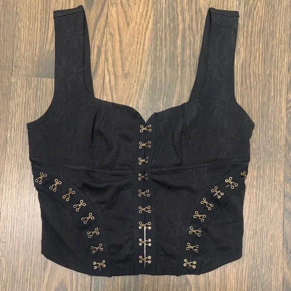 Free People Black Corset Top - Picture 1 of 3